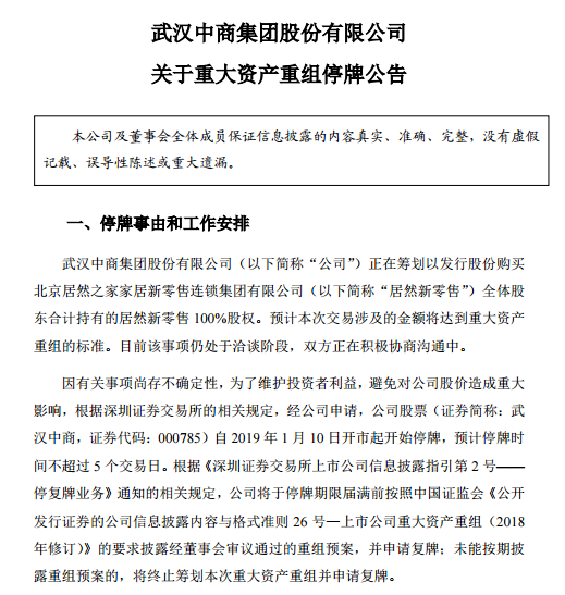 武汉中商引领变革，携手共创未来，最新公告发布